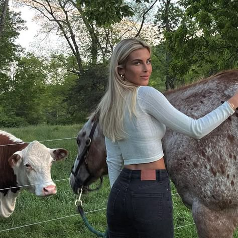 Paige Lorenze, Random Vibes, Pointelle Top, Horse Riding Outfit, Country Girl Life, Cowboy Aesthetic, Cowgirl Aesthetic, Notched Neckline, Going For Gold