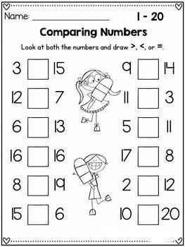 Comparing Numbers Worksheet, Kindergarten Math Worksheets Free, Numbers Worksheet, First Grade Math Worksheets, Numbers Worksheets, Comparing Numbers, 1st Grade Math Worksheets, Kids Math Worksheets, Number Worksheets