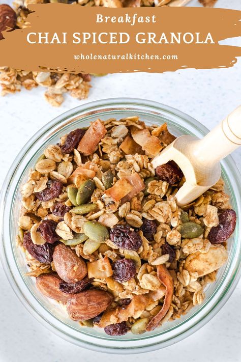 Chai Spiced Granola Chai Spiced Granola, Spiced Granola, Homemade Cashew Milk, Winter Foods, Ginger Spice, Cashew Milk, Raw Cashews, Chai Spice, Granola Recipes