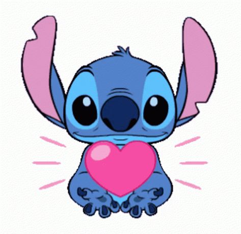 Heart Stitch, ليلو وستيتش, Lilo And Stitch Quotes, Love Heart Gif, Lilo And Stitch Drawings, Stitch Quote, Happy Gif, Lilo Y Stitch, Stitch Drawing