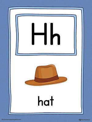 Letter H Large Alphabet Picture Card Printable (Color) Worksheet.The Letter H Large Alphabet Picture Card in Color is perfect for helping students practice recognizing the letter H, and it's beginning sound. Alphabet Word Wall Cards, Learn English Kid, Preschool Alphabet Printables, Alphabet Chart Printable, Alphabet Flash Cards Printable, Letter Flashcards, English Worksheets For Kindergarten, Kindergarten Songs, Alphabet Words