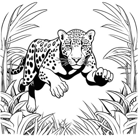 Jaguar Coloring Pages, Leopard Coloring Pages, Black Jaguar Animal, Jaguar Cat, Jaguar Animal, Cat Coloring, Black Jaguar, Coloring Pages Free Printable, Cat Coloring Page