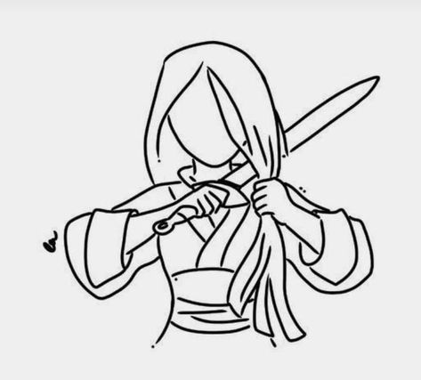 Mulan Art Draw, How To Draw Mulan, Disney Mulan Drawings, Mulan Tattoo Minimalist, Line Art Disney, Disney Line Art, Mulan Drawing, Mulan Tattoo, Easy Disney Drawings