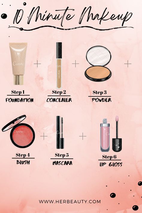 10 MINUTE MAKEUP... Makeup Tricks And Tips, 10 Minute Makeup, Easy Wardrobe, Makeup Steps, Diy Beauty Treatments, Perfect Lipstick, Makeup Mistakes, Basic Makeup, Makeup Step By Step