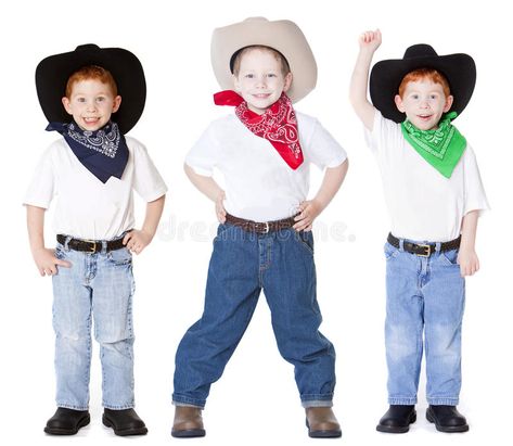 Three cowboys. Three boys dressed up as cowboys in studio , #AFFILIATE, #boys, #cowboys, #studio, #dressed #ad Western Kids, Boy Jeans, Unique Party Favors, Halloween Costume Shop, Three Boys, Up Costumes, Costume Themes, School Dresses, Jeans Kids