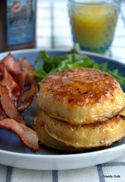 Jamie Oliver’s Eggy Breakfast Crumpets | The Culinary Adventures of a Greedy Guts Jamie Oliver Breakfast Recipes, Eggy Bread Recipe Breakfast Ideas, British Breakfast Ideas, Crumpet Breakfast Ideas, Savoury Crumpets, Cooked Breakfast Ideas, Jamie Oliver Pancakes, Savoury Breakfast Ideas, Breakfast Crumpets