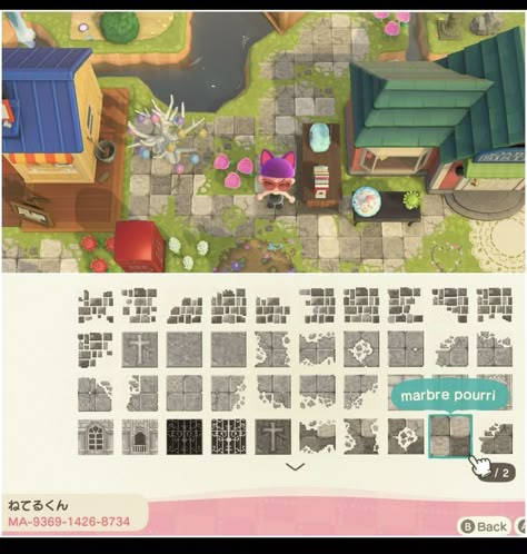 Acnh Overgrown Brick Path, Stone Path Animal Crossing, Brick Cobblestone, Acnh Path Codes, Acnl Paths, Acnh Path, Concrete Path, Acnh Paths, Acnh Qr Codes