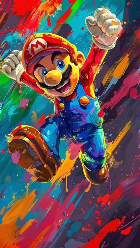 Super Mario Wallpaper, Mario Wallpaper, Best Painting Ever, 4k Iphone Wallpaper, Retro Games Wallpaper, Iphone Wallpaper 4k, Backgrounds Hd, School Murals, Arte Punk