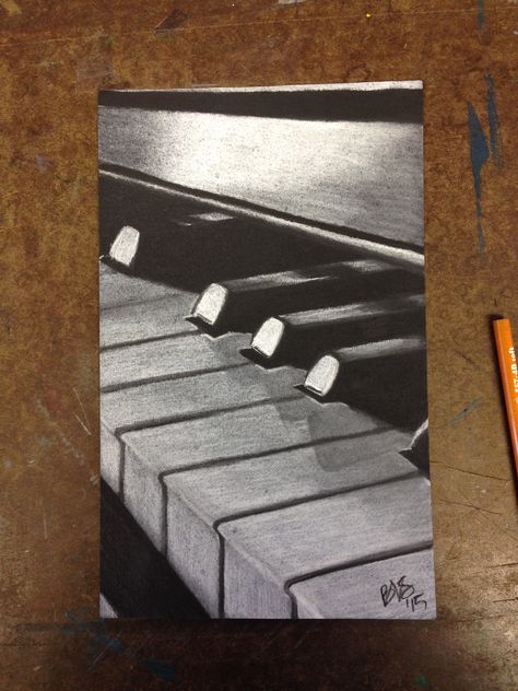 Piano Drawings, Cool Drawings Ideas, Nostalgia Drawing, Music Painting Canvas, Piano Sketch, Piano Drawing, Piano Painting, Pen Art Work, Pencil Sketch Images