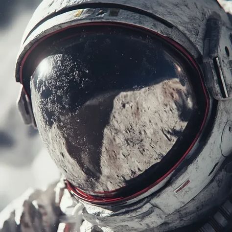 ↑↑↑ Larger size on website 🔸 A close-up shot of an astronaut's helmet. The helmet is white with a red rim around the visor Astronaught Helmet, Space Helmet, Astronaut Helmet, Low Angle, Image Generator, Art Images, Close Up, The Frame, The End