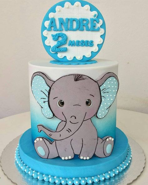 Elephant Cake Birthday, Elephant Birthday Cakes, Boy Birthday Pictures, Elephant Birthday Party, Elephant Cake, Floral Birthday Invitations, Elephant Cakes, Baby Shower Cakes For Boys, Elephant Birthday