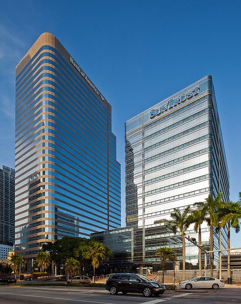 Brickell Office Cluster (Miami, Florida) Brickell Miami, Miami Restaurants, Downtown Miami, Bank Of America, Corporate Office, Modern Office, Miami Florida, Business Office, Skyscraper