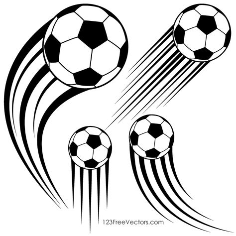 Soccer Ball in Motion Clipart - https://www.123freevectors.com/soccer-ball-in-motion-clipart/ Soccer Net Drawing, Soccer Ball Template Free Printable, Soccer Ball Drawing, Soccer Silhouette, Soccer Images, Football Clips, Football Drawing, Pen Work, Ball Drawing