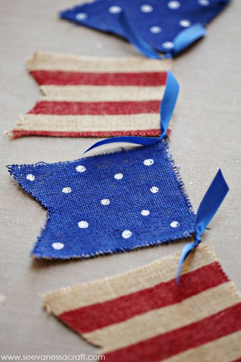 My Favorite Patriotic Inspiration Fourth Of July Banner, Couronne Diy, Fourth Of July Decorations, Painting Burlap, Easter Banner, Fourth Of July Decor, Rustic Crafts, Blue Banner, Diy Outdoor Decor