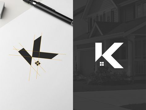 K Logo For Real Estate by Ogi Latoh Logo For Real Estate, Logo Luxe, Luxe Logo, Realtor Logo Design, Inmobiliaria Ideas, K Logo, Flat Logo Design, Architect Logo, Logo Personal