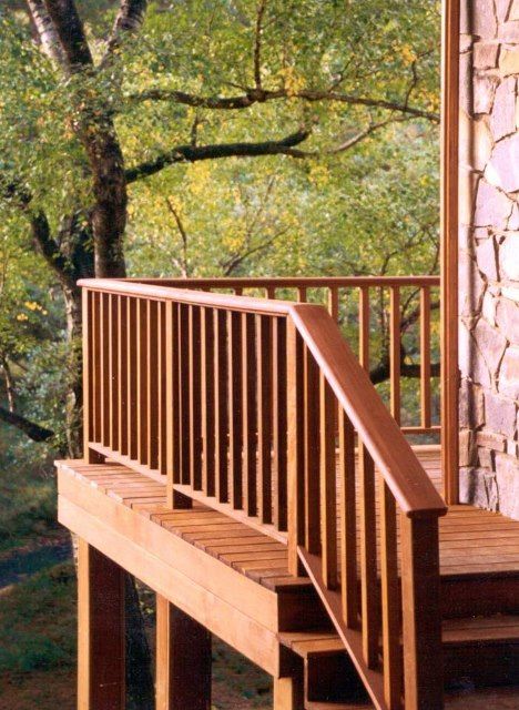 Ipe Deck Railing, Wooden Balustrade Outdoor, Deck Wood Railing Ideas, Exterior Stair Railing Wood, Cedar Deck Railing Ideas, Deck Ballistrades, Wooden Porch Railing Ideas, Wood Railing Outdoor, Deck Railing Design Wood