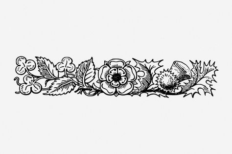 Divider Drawing, Arm Cover Up Tattoos, Tiny Tattoos With Meaning, Tattoo Stencil Designs, Engraving Tattoo, Medieval Drawings, Vintage Border, Flower Sketch, Leather Tooling Patterns