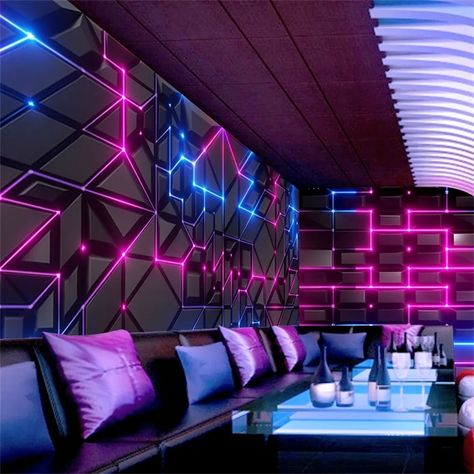 Ktv Bar Room Design, Futuristic Club, 80s Bar, Bar Room Design, Wallpaper Bar, Intro Design, Background Bar, Club Interior, 3d Wallpaper For Room