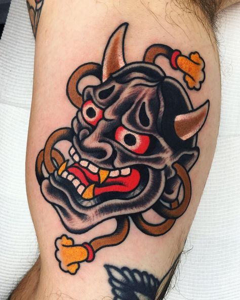 Traditional Tattoo Dragon, Japanese Mask Tattoo, Traditional Japanese Tattoo Flash, Hannya Mask Tattoo, Japanese Flower Tattoo, Tattoo Dragon, Traditional Flash, Japanese Mask, Traditional Japanese Tattoos