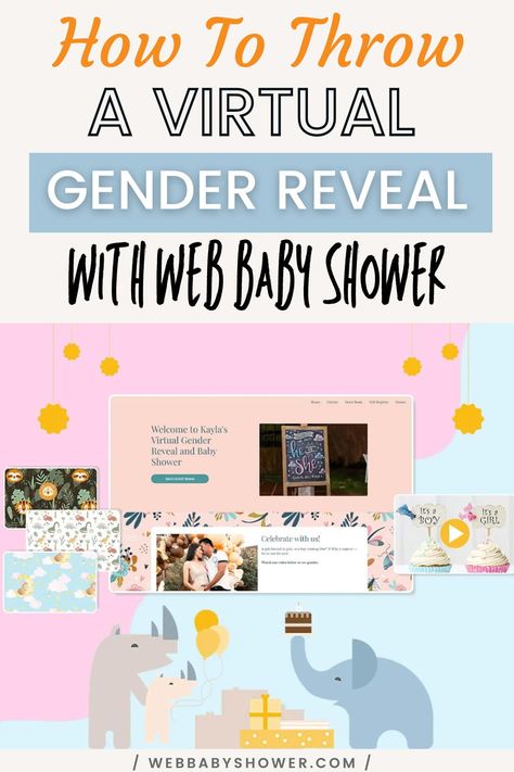 Hosting a gender reveal with your long distance friends and family? You can easily throw a virtual gender reveal with us at Web Baby Shower and have fun baby shower celebration! Learn more about how we make virtual baby showers easy and enjoyable. #virtualbabyshowers #genderreveal Long Distance Gender Reveal Ideas, Virtual Gender Reveal, Virtual Baby Shower Ideas, Gender Reveal Video, Online Baby Shower, Birth Celebration, Long Distance Friends, Baby Shower Pin, Virtual Baby Shower