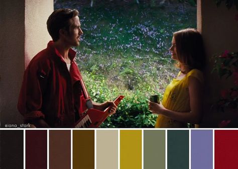 La La Land Color Palette, Cinema Palettes, Color Theory Projects, Colorful Movie, Movie Color Palette, Big Painting, Dev Patel, Cinema Colours, Color Boards