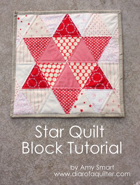 Triangle star quilt block tutorial - Diary of a Quilter - a quilt blog Tree Quilt Block, Diary Of A Quilter, Patchwork Christmas, Red And White Quilts, Triangle Quilts, Quilt Block Patterns Free, Quilting Blocks, Star Quilt Blocks, Star Quilt Patterns