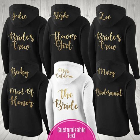 Bridal Party Outfit, Bride Sweatshirt, Bridal Bachelorette Party, Bridesmaid Party, Bridal Party Shirts, Bride Flowers, Mickey Y Minnie, Future Wedding Plans, Cute Wedding Ideas