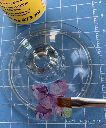 Decoupage Napkin Flowers on Glass Container | Hometalk Napkin Flowers, Dishwasher Safe Mod Podge, Mod Podge Matte, Decoupage Jars, Glass Jar With Lid, Wine Bottle Topper, Decoupage Glass, Napkin Decoupage, Decoupage Diy