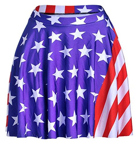 Sister Amy Womens Pleated Elastic Waist Band Flared Printed Midi Skater USA Flag M ** Click image for more details. (This is an affiliate link) #HashTag3 Glow Costume, Womens Skirt Outfits, Blue Skirts, Flared Mini Skirt, Nature Dress, Belle Dress, Knee Skirts, American Flag Print, Spandex Dress