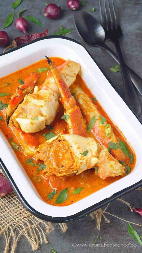 Crab Curry Recipe Coconut Milk, Crab Gravy, Crab Curry Recipe, Corvina Fish Recipes, Asian Curry, Curry Crab, Crab Curry, Crab Legs Recipe, Coconut Recipe