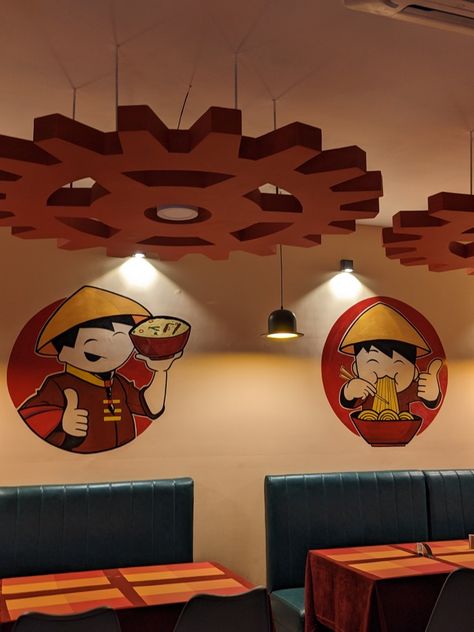 Wall art painting Chinese Restaurant Wall Art, Restaurant Wall Painting Art, Restaurant Wall Painting Ideas, Chinese Restaurant Interior Design, Mall Wall, Chinese Cafe, Chinese Wall Art, Chinese Drawing, Restaurant Wall Art