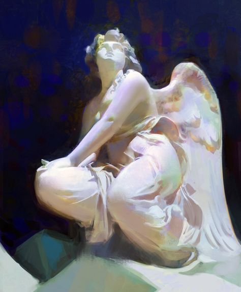 ArtStation - Recent angel paintings, exploring colors!, Yuming Li Angel Painting, Daily Painting, Digital Art Illustration, Art Practice, Cool Art Drawings, Claude Monet, Drawing Inspiration, Aesthetic Art, Digital Painting