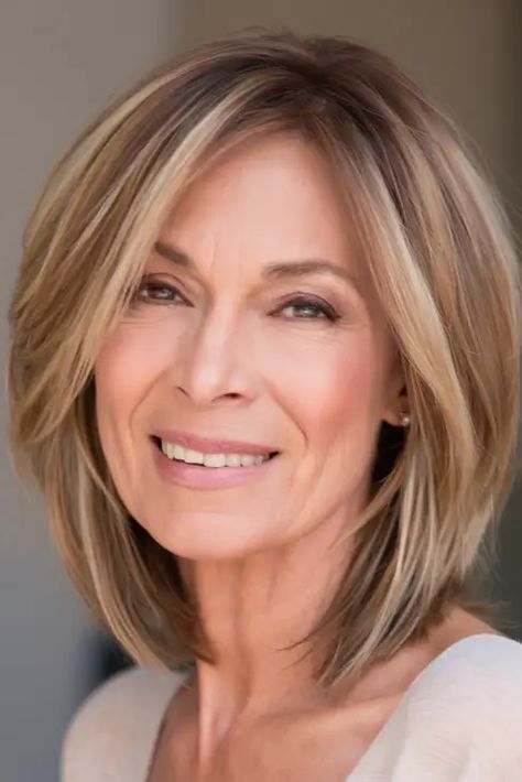 18 Trendy Haircuts for Women Over 60 in 2024-2025: Stylish Ideas for Short and Medium Lengths Shoulder Haircut For Thick Hair, Modern Shoulder Length Haircut, Medium Lob Haircut Straight, Medium Length Pixie Haircut, Lob Haircut Straight, Layers With Bangs, Shoulder Haircut, Haircut Ideas For Women, Textured Pixie Cut