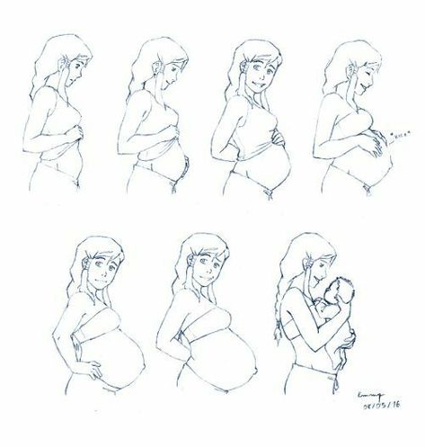 Pregnancy Drawing, Some Drawings, Pregnancy Art, Family Drawing, Baby Drawing, Poses References, Figure Drawing Reference, Art Tutorials Drawing, Anime Poses Reference