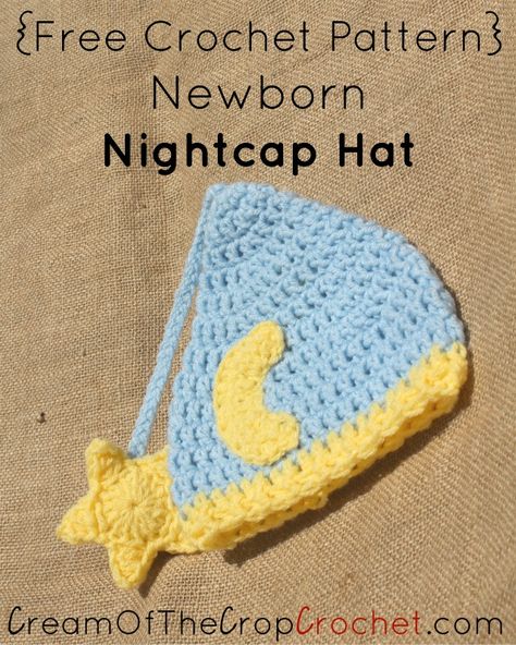 This Newborn Nightcap Hat is yet another great photo prop! This pattern is great for a girl and boy as it can be made with blue or pink yarn. Skill Level Intermediate Size Included Newborn Finished Size 13″ circumference (yarn should stretch) 7 1/2″ long from top of the hat to bottom *These are our finished measurements. If yours don’t fit within these measurement, please check your gauge. Materials Worsted Nightcap Hat, Crocheting Tutorials, Children Hats, Crochet Photo Props, Newborn Crochet Patterns, Crochet Newborn, Crochet Baby Beanie, Crochet Patterns Free, Crochet Kids Hats