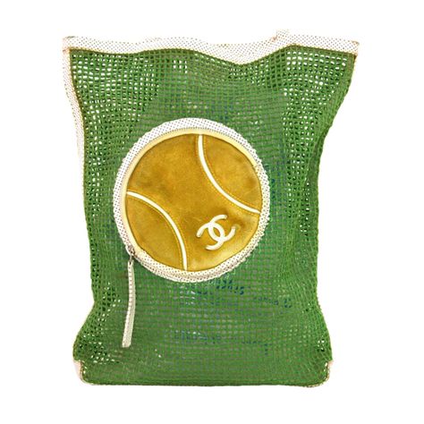 CHANEL Green Mesh Tennis Tote Bag With Suede Pocket Tennis Tote Bag, Chanel Tennis, 1stdibs Chanel, Chanel Pieces, Tennis Core, Chanel Sport, Chanel Green, Tennis Tote, Tennis Tournament