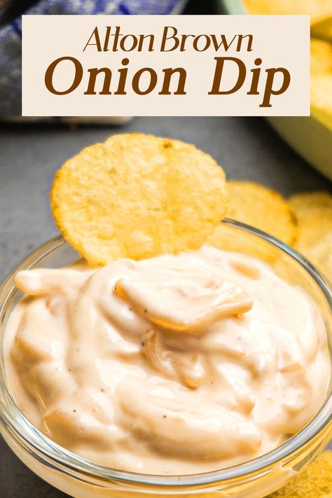 Elevate your snack game with Alton Brown's Onion Dip, a creamy, savory blend of caramelized onions and spices. Perfect for parties or a cozy night in. Alton Brown Onion Dip Recipe, Alton Brown Onion Dip, Carmelized Onion Dip Recipe Easy, French Onion Dip Recipe, Heathy Snack, Onion Dip Recipe, Sauces Recipes, Carmelized Onions, Vegetable Sticks