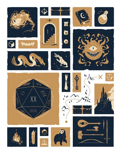 Dungeons & Dragons Object Poster :: Behance Dnd Poster, Dnd Art, Illustration Graphic Design, Freelancing Jobs, Design Inspo, Dungeons And Dragons, Art Inspo, Card Games, Illustration Design