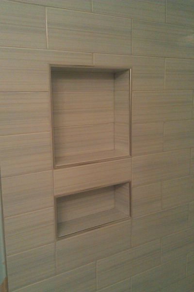 Recessed Niche, Gross Things, Recessed Shelves, Shower Recess, Walk In Shower Designs, Small Space Bathroom, Shower Shelf, Shower Storage, Bathroom Remodel Tile