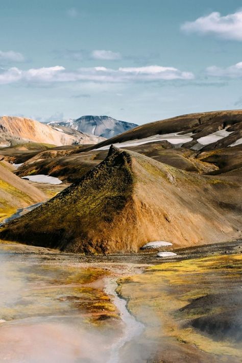 If you want to see some of the best places that Iceland has to offer, Laugavegur trail is a must-have on your list. This is one of the most famous trekking routes in the world. The most popular time to do hike it is summer! Laugavegur Trail, Iceland Hiking, Pine Mountain, Iceland Travel, Day Hike, Abstract Nature, Tour Packages, Canvas Home, Most Beautiful Places