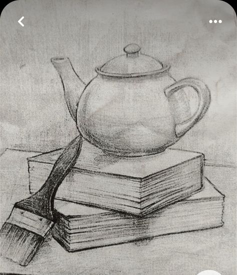 Book Still Life Drawing, Still Life Art Drawing, Still Life Drawing Pencil, Sketch Book Ideas Easy, Still Life Sketching, Still Life Pencil Drawing, Still Life Pencil Shading, Easy Still Life Drawing, Drawing Still Life