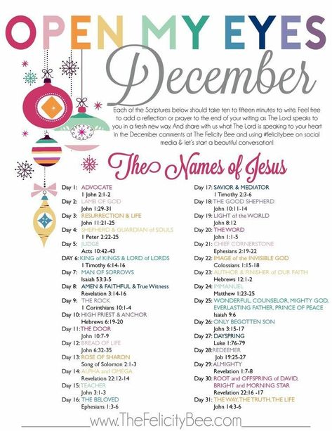 December Scripture Writing Plan, Bible Plans, The Names Of Jesus, December Scriptures, Scripture Writing Plan, Scripture Writing Plans, Prayer Journaling, Scripture Writing, Writing Plan