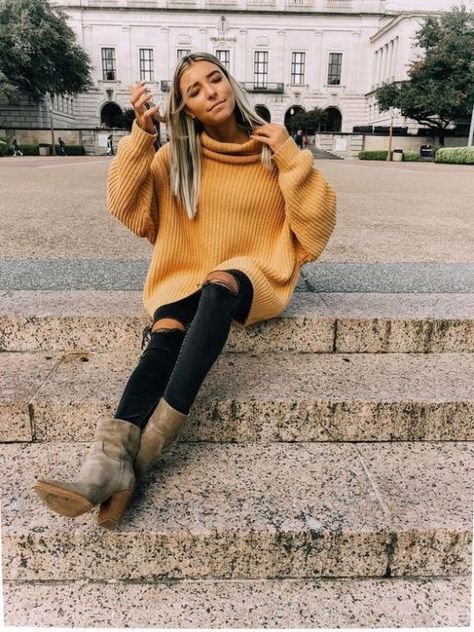 Simple Christmas Outfits For Women, Boho Fall Outfits, Fall Outfits For Teen Girls, Fall Outfits 2018, Simple Winter Outfits, Classy Fall Outfits, Sweater Outfits Fall, Pullover Mode, Fall Dress Outfit