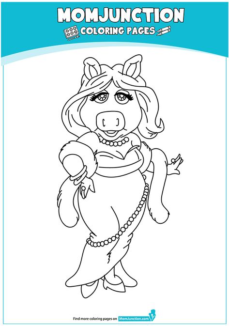 Miss-Piggy-17 Ms Piggy, Printable Valentines Coloring Pages, Bratz Coloring, Prints Ideas, Disney Princess Colors, Christmas Cutouts, Disney Princess Coloring Pages, Valentine Coloring Pages, Birthday Coloring Pages