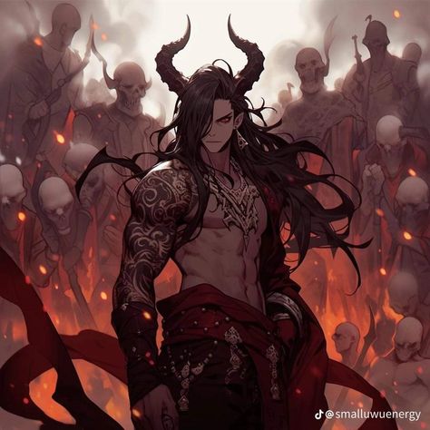 Fantasy Horned Male, Immortal Character Design, Demon Character Design Male, Demon Male Oc, Demon Oc Male, Incubus Demon, Demon Character, Tracing Art, Fantasy Demon