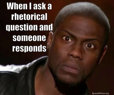 When I ask a rhetorical questions and someone responds. #TeacherProblems. Question Meme, Teacher Humour, Teacher Memes Funny, Classroom Humor, Teaching Memes, Classroom Memes, Class Memes, Teaching Humor, Teacher Problems