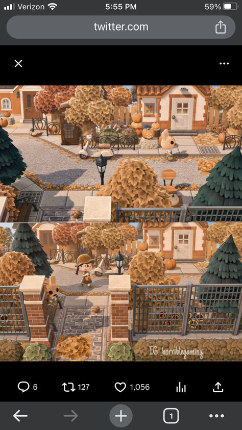 Acnh Autumn Neighborhood, Animal Crossing Autumn Town, Acnh Towncore Resident Services, Acnh Neighborhoods Layouts Circle, Acnh University, Towncore Acnh, Acnh Town Plaza Ideas, Fall Acnh, Acnh Autumn