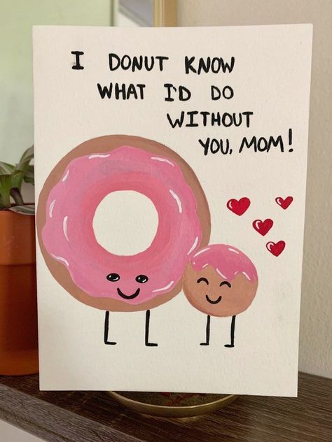 Let the Good Times Roll! Fun Father's Day Crafts Inspired by Drums Cute Mother’s Day Cards, Cute Drawings For Mom, Father's Day Diy Gifts, Home Made Cards Ideas, Mother’s Day Cards, Cute Mothers Day Cards, Fathers Day Food, Donut Pun, Make A Paper Flower