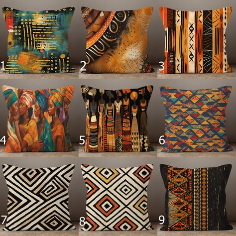 African mudcloth pillow