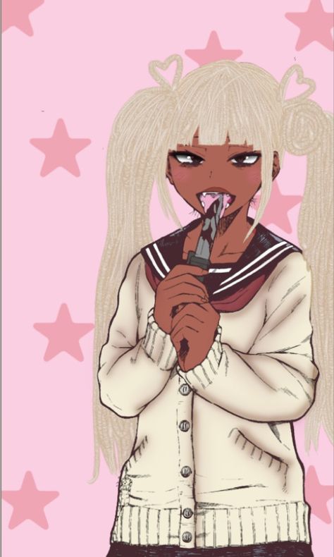 Toga Halloween Pfp, Black Toga Himiko, Cute Toga Pfp, You Think Im Cute Toga, Toga Himiko Black Edit, Toga Himiko With Knife, Black Toga, Poc Icons, Blushing Anime